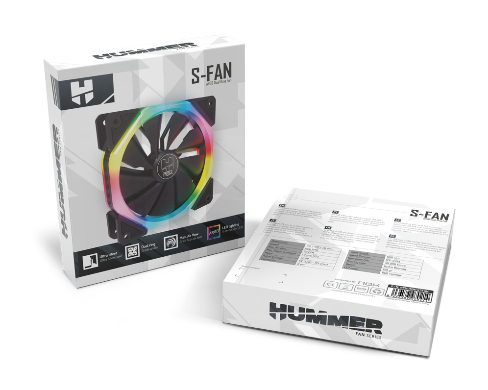 Ventilador de Caja Nox Hummer S-Fan 1200mm Dual Ring ARGB miniatura 12