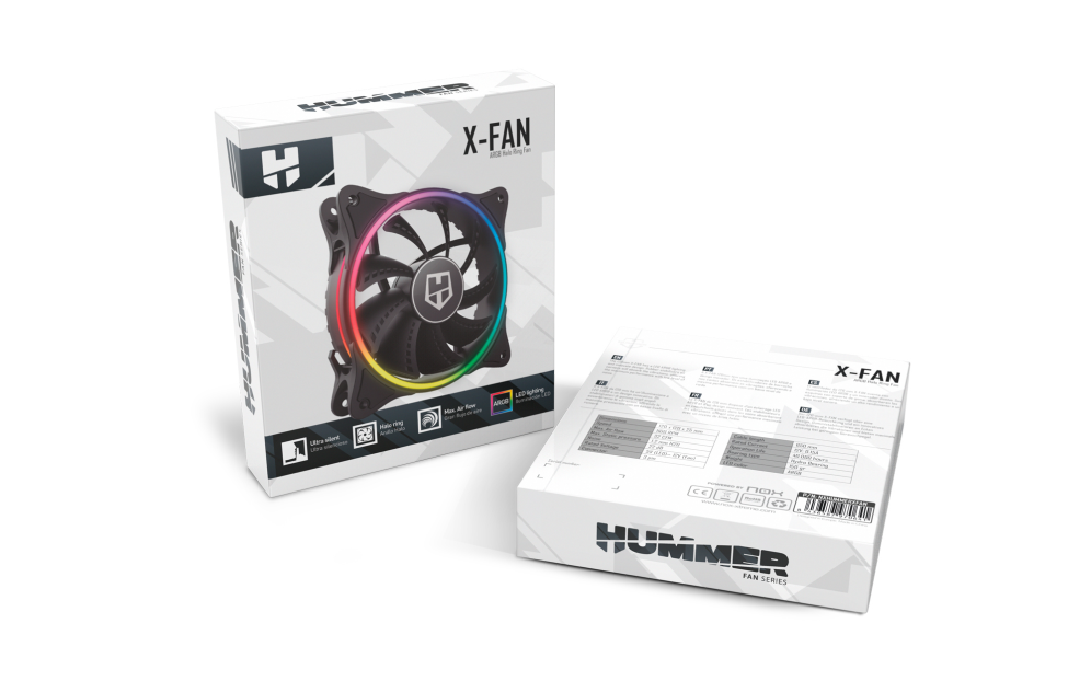 Ventilador de Caja Nox Hummer X-Fan ARGB Halo Ring Fan miniatura 8